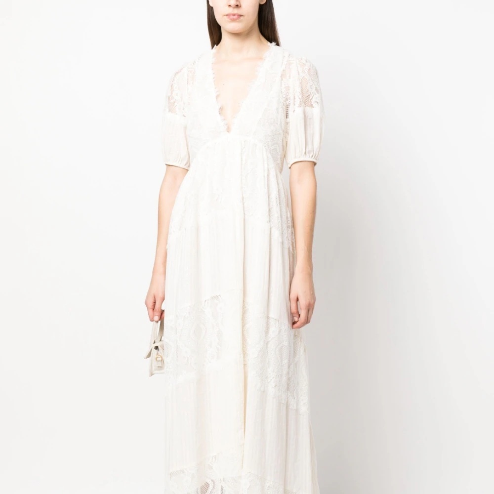 Beautiful lace detailed white Twinset Italian dress